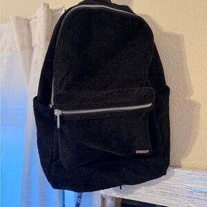 PINK Victoria's Secret Black Corduroy Backpack